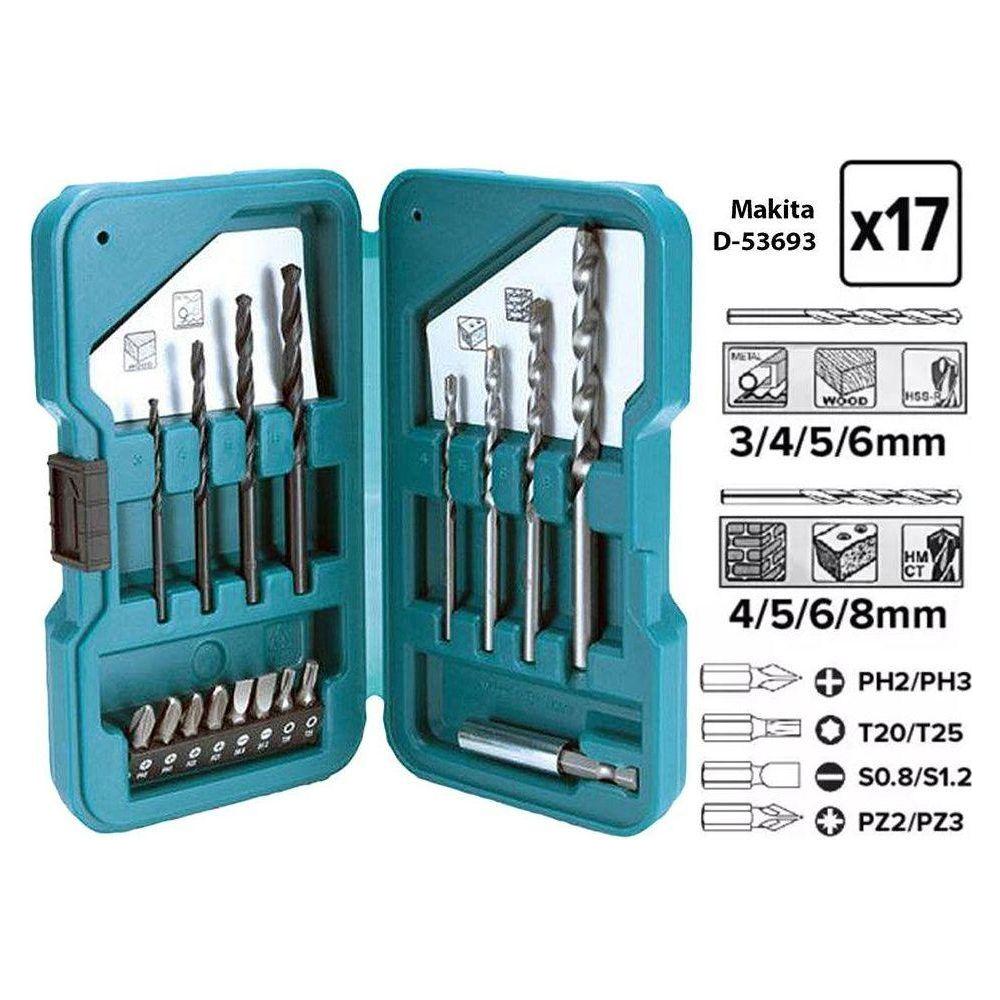 Makita D-53693 – 17pc. Multi Bit/Drill Bit Combination Set | Makita by KHM Megatools Corp. Makita D-53693 – 17pc. Multi Bit/Drill Bit Combination Set | Makita by KHM Megatools Corp.